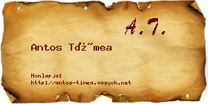 Antos Tímea névjegykártya